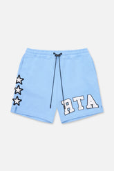RTA Clyde Sky Blue Collegiate Shorts at Gravity NYC